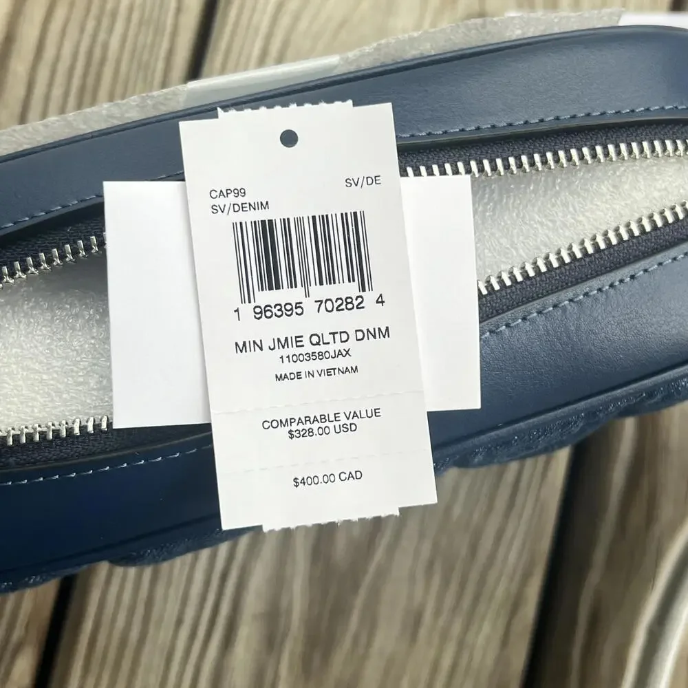 Coach Mini Jamie Camera Bag With Quilting Silver/Denim $328 - Picture 3 of 11